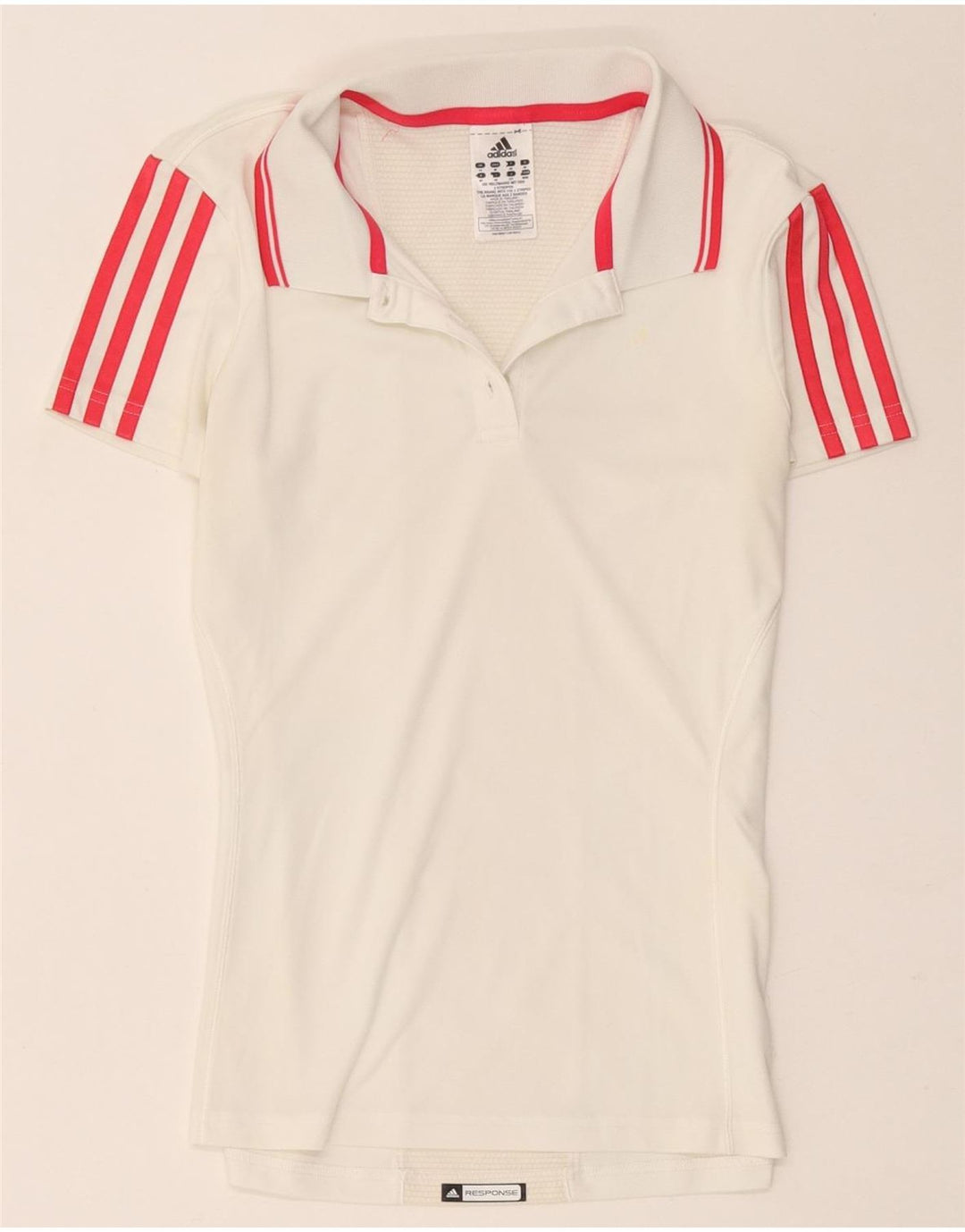 Adidas Womens Climacool Polo Shirt UK 14 Medium White Polyester