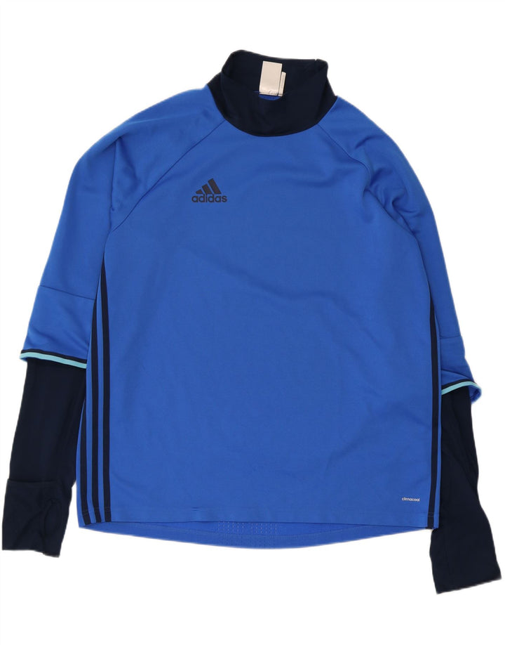 Adidas Mens Climacool Top Long Sleeve XL Blue Colourblock Polyester
