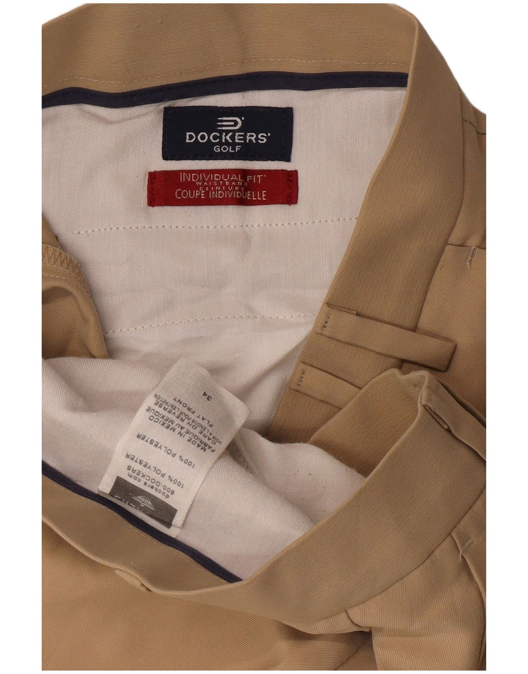 Dockers Mens Shorts W34 Large Beige Polyester
