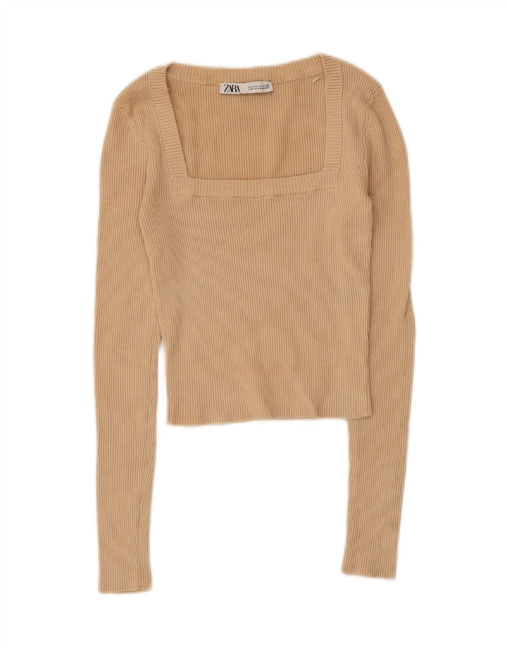 Womens Crop Top Long Sleeve UK 8 Small