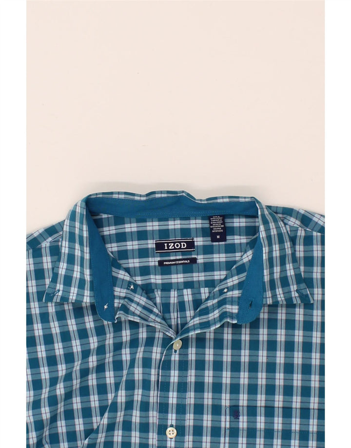 IZOD Mens Shirt Medium Blue Check Cotton Vintage Izod and Second-Hand Izod from Messina Hembry 