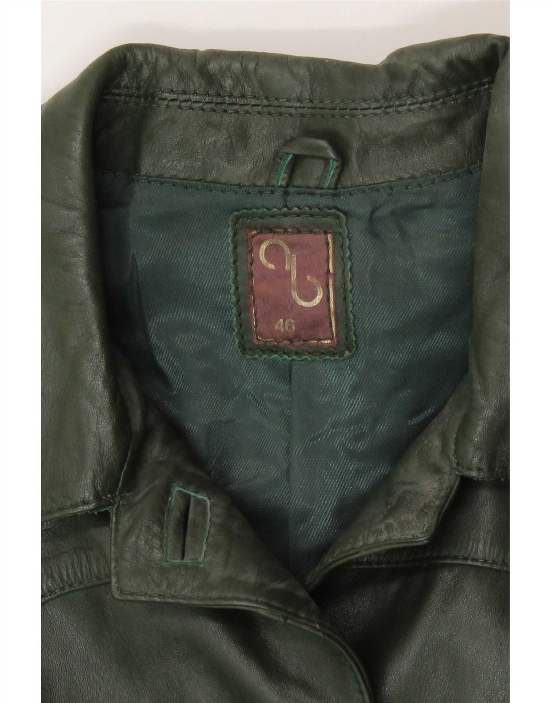 Vintage Womens Leather Jacket IT 46 Large Green