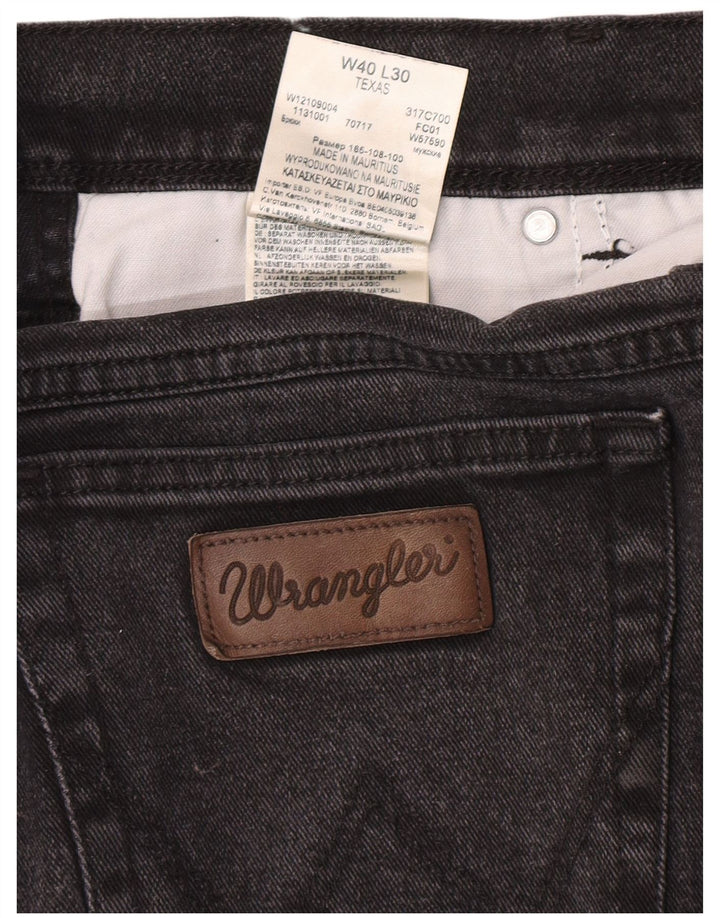 Wrangler Mens Texas Straight Jeans W40 L30 Grey Cotton