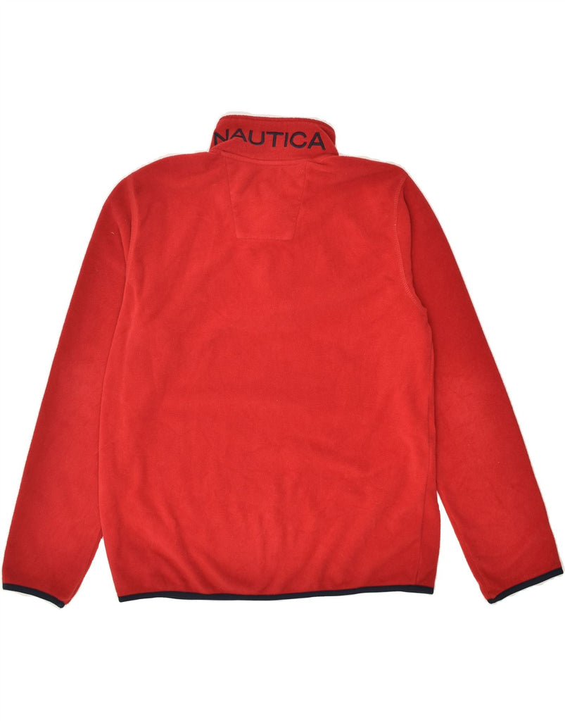 NAUTICA Mens Zip Neck Fleece Jumper Small Red Polyester | Vintage Nautica | Thrift | Second-Hand Nautica | Used Clothing | Messina Hembry 