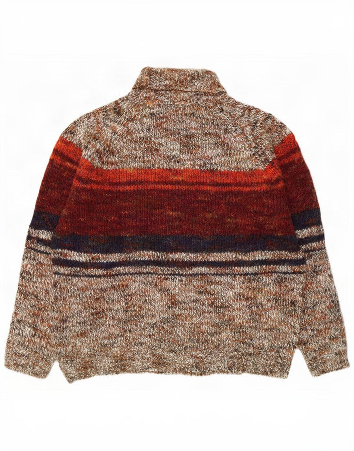 By American Mens Roll Neck Jumper Sweater Medium Multicoloured Fair Isle