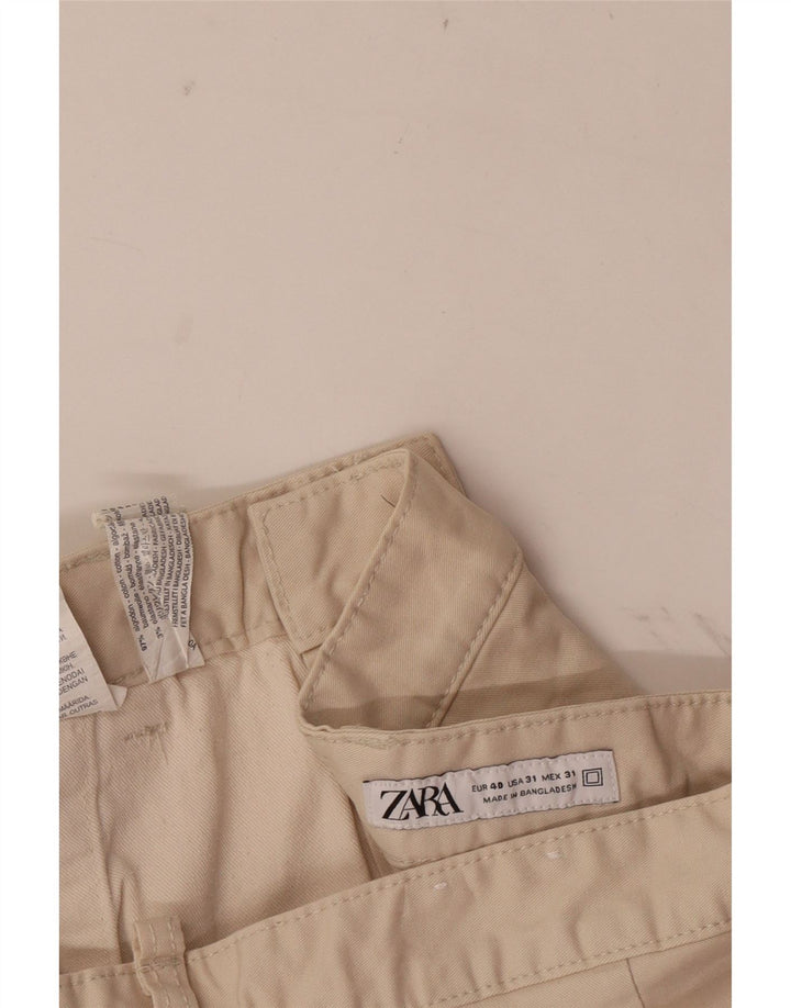 Zara Mens Chino Shorts EU 40 Medium W31  Beige Cotton