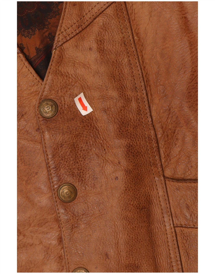 VINTAGE Mens Waistcoat Large Brown