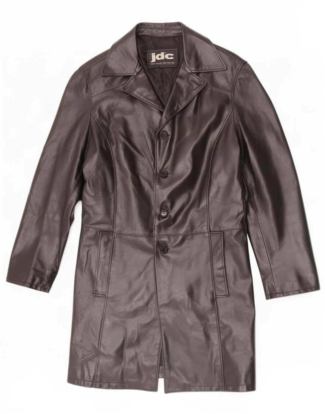 JDC Mens Leather Coat UK 38 Medium Black