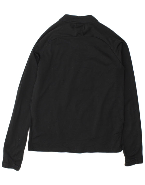 Nike Boys Dri Fit Zip Neck Sweatshirt Jumper 12-13 Years Large Black