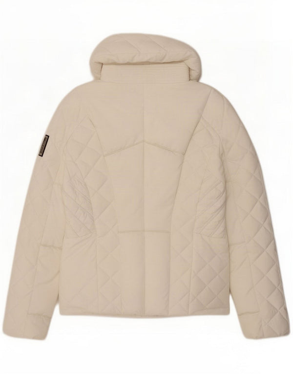 Byblos Womens Padded Jacket IT 44 Medium White Polyester