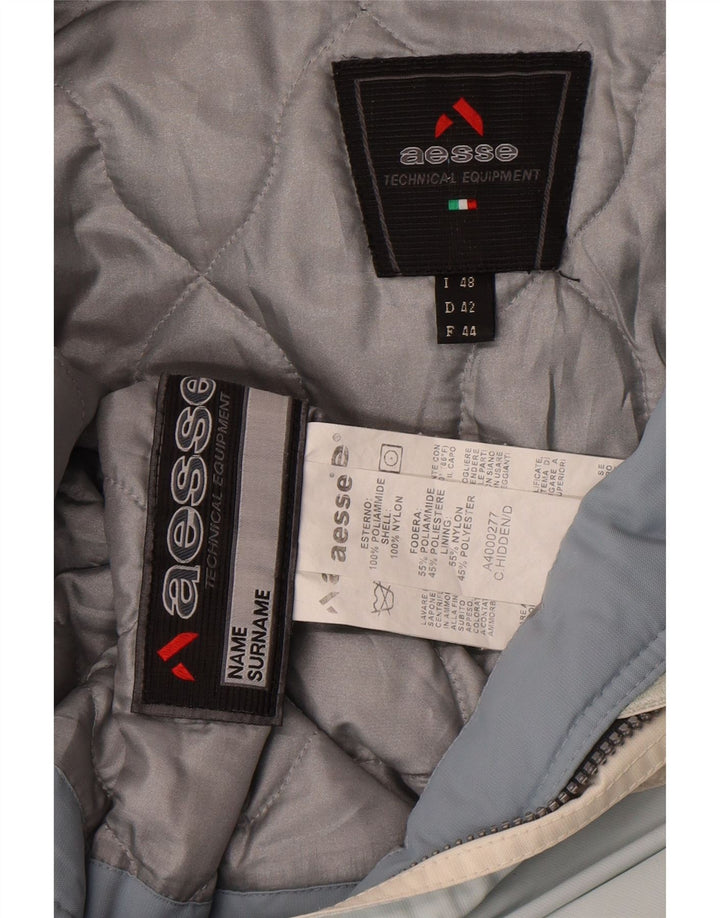 Aesse Womens Hooded Ski Jacket IT 48 XL Blue Colourblock Polyester