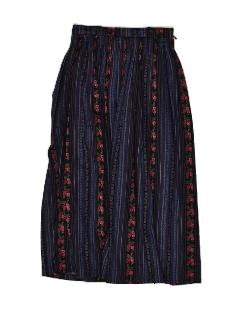 C&A Womens Pleated Skirt W24 XS Navy Blue Fair Isle Cotton | Vintage C&A | Thrift | Second-Hand C&A | Used Clothing | Messina Hembry 