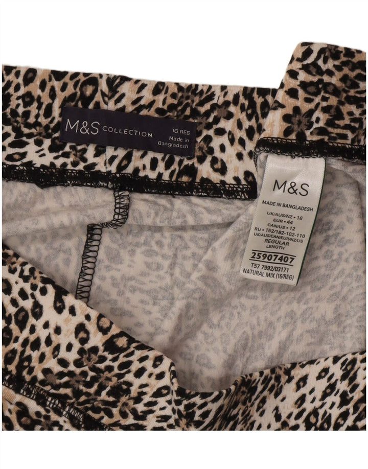 Marks & Spencer Womens Casual Trousers UK 16 Large W34 L26 Multicoloured
