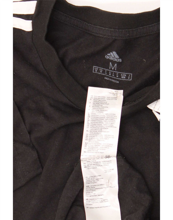 Adidas Mens T-Shirt Top Medium Black Cotton