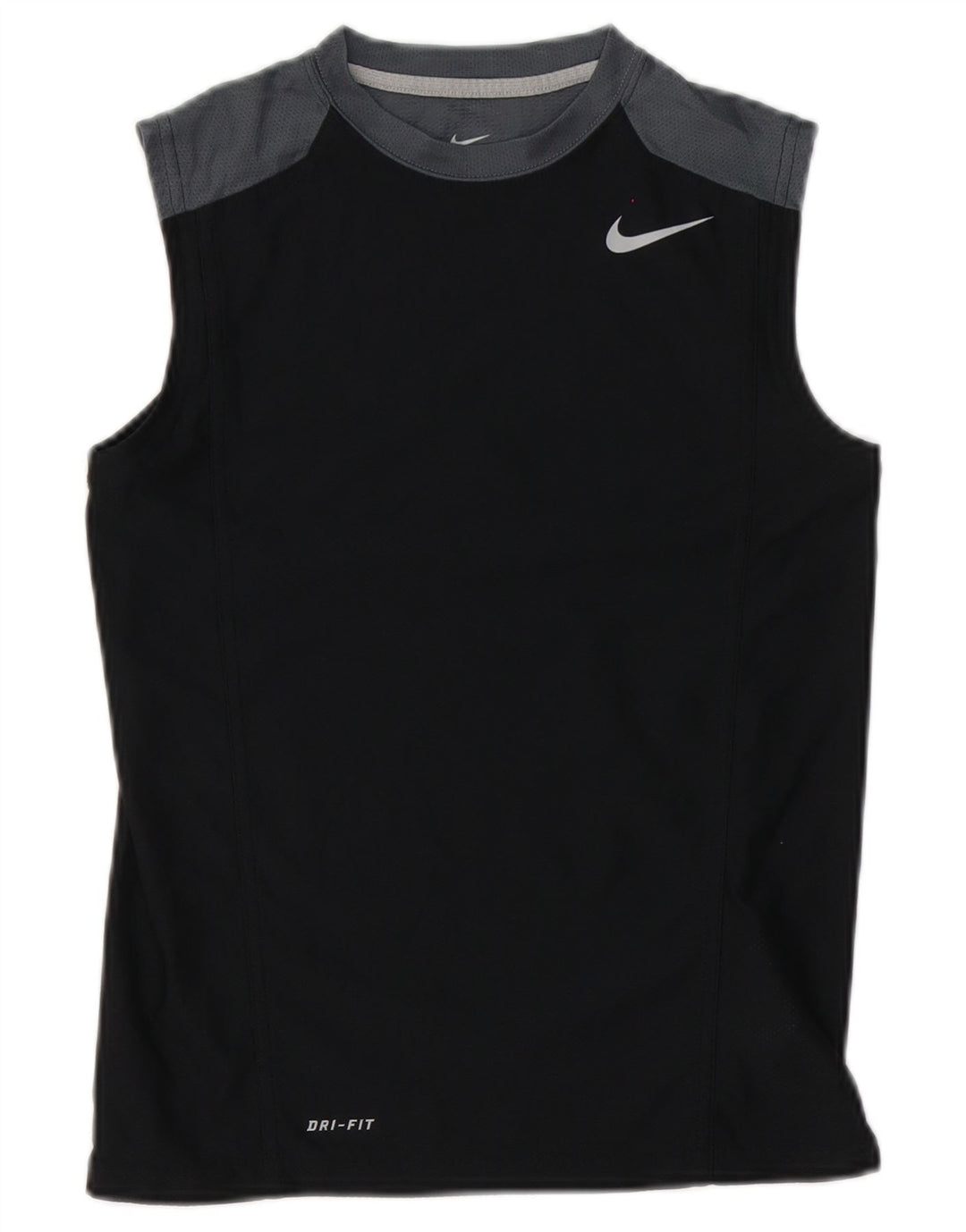 Nike Womens Dri Fit Vest Top UK 10 Small Black Colourblock Polyester