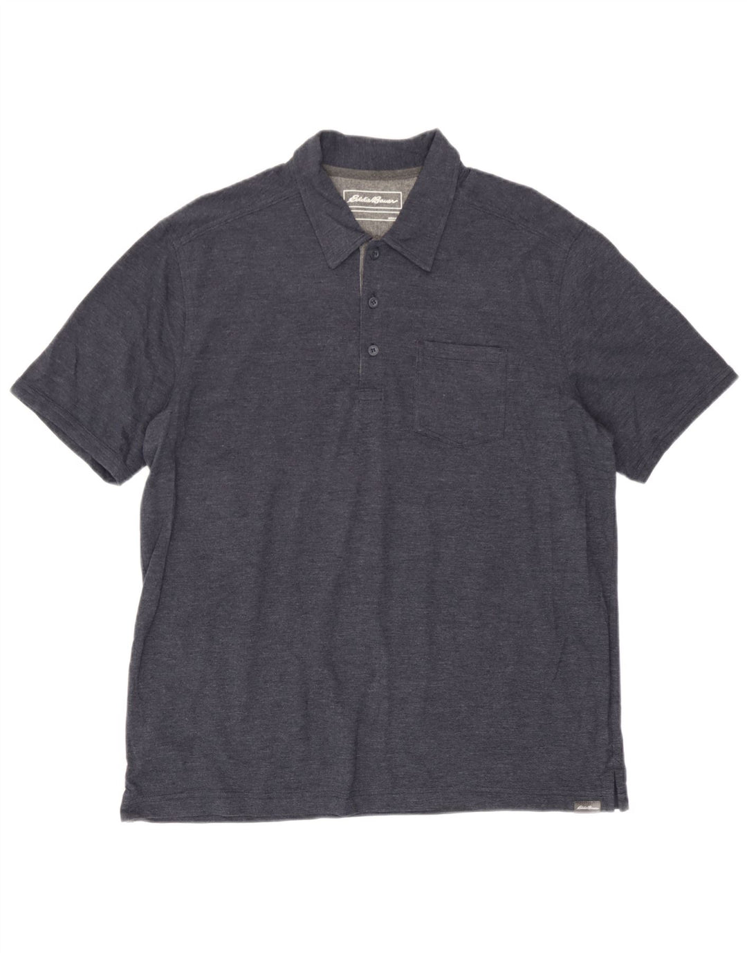Eddie Bauer Mens Polo Shirt Large Navy Blue Cotton