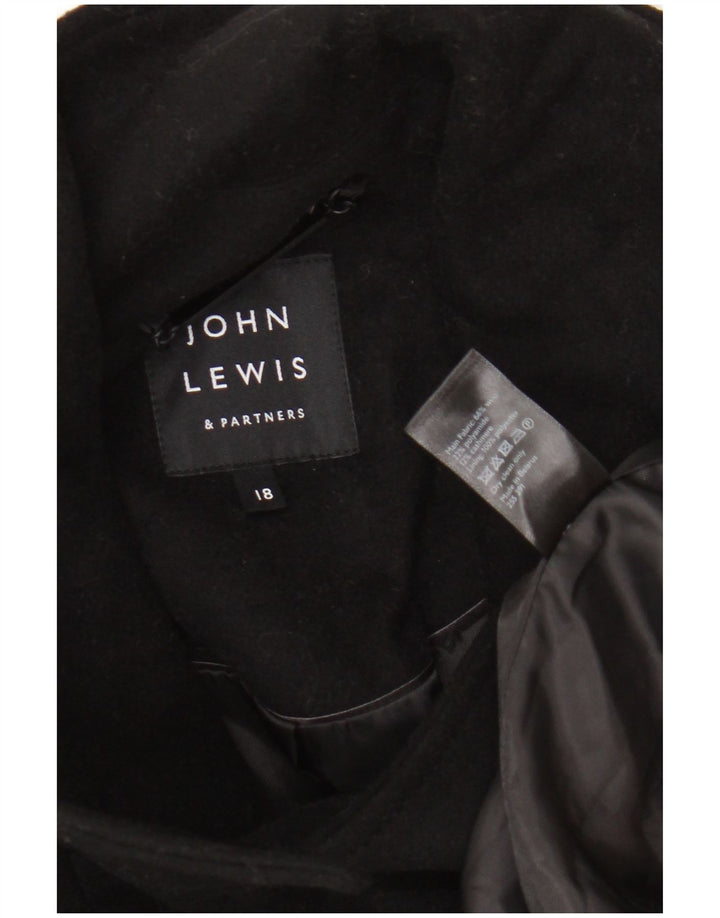 John Lewis Womens Oversized Pea Coat UK 18 XL Black Wool