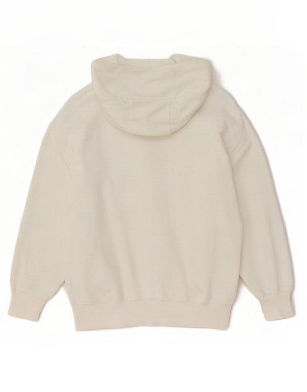 Nike Womens Hoodie Jumper UK 14 Medium White Cotton