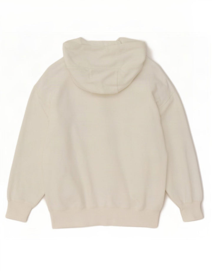 Nike Womens Hoodie Jumper UK 14 Medium White Cotton
