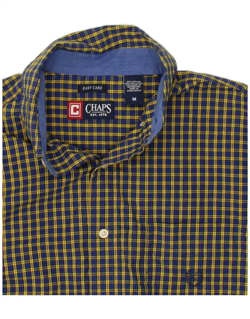 CHAPS Mens Easy Care Shirt Medium Blue Check Cotton Vintage Chaps and Second-Hand Chaps from Messina Hembry 