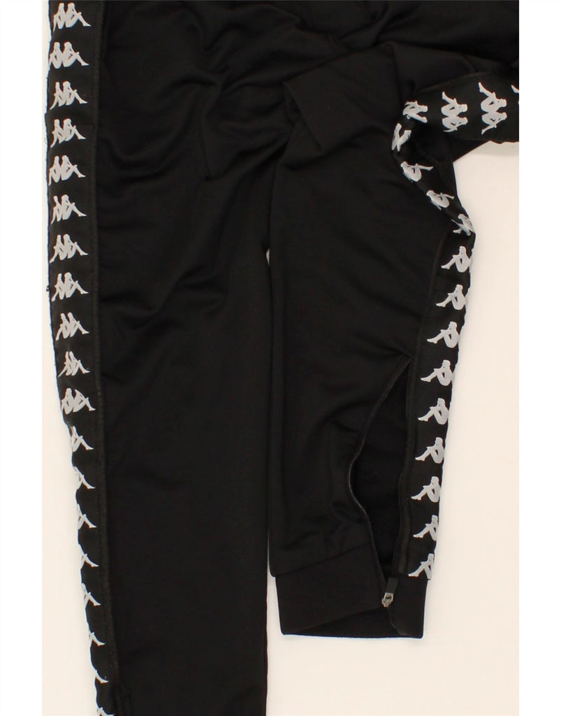 KAPPA Boys Graphic Tracksuit Trousers Joggers 11-12 Years Black Polyester | Vintage Kappa | Thrift | Second-Hand Kappa | Used Clothing | Messina Hembry 