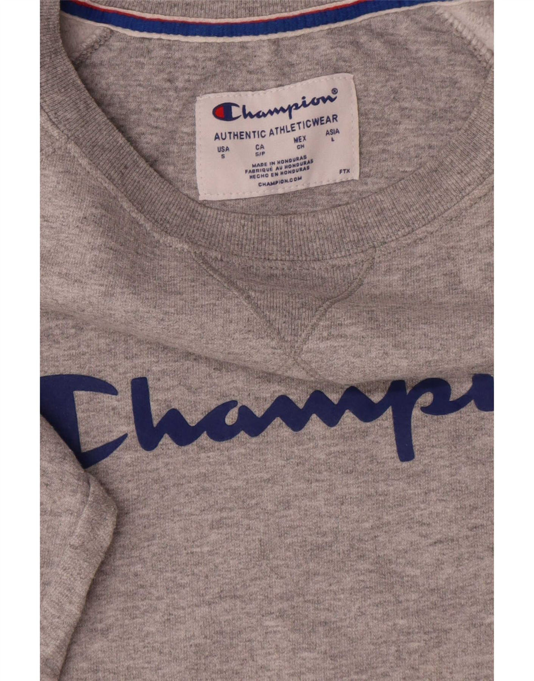 Champion Mens Graphic Sweatshirt Jumper Small Grey Cotton