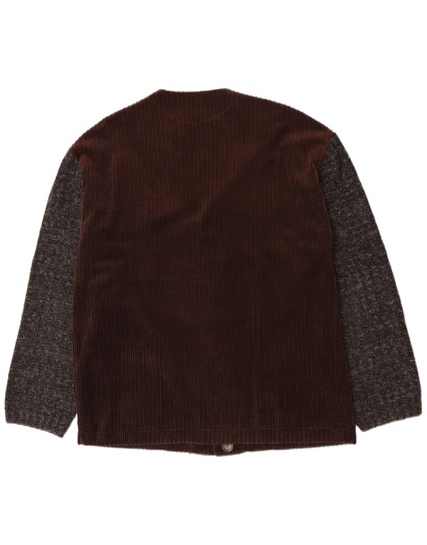 NANI BON Mens Corduroy Jacket UK 52 XL Brown Colourblock Cotton