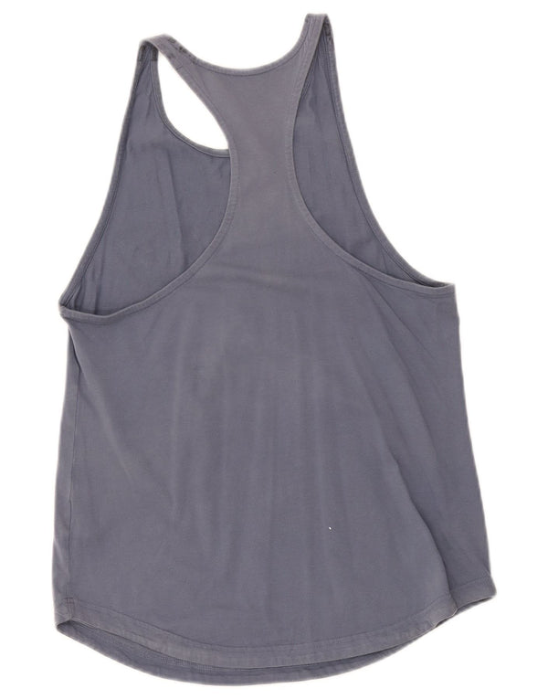 Adidas Womens Graphic Vest Top UK 12/14 Medium Blue Cotton