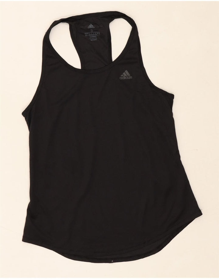 ADIDAS Womens Climalite Vest Top UK 8/10 Small Black Polyester Vintage Adidas and Second-Hand Adidas from Messina Hembry 