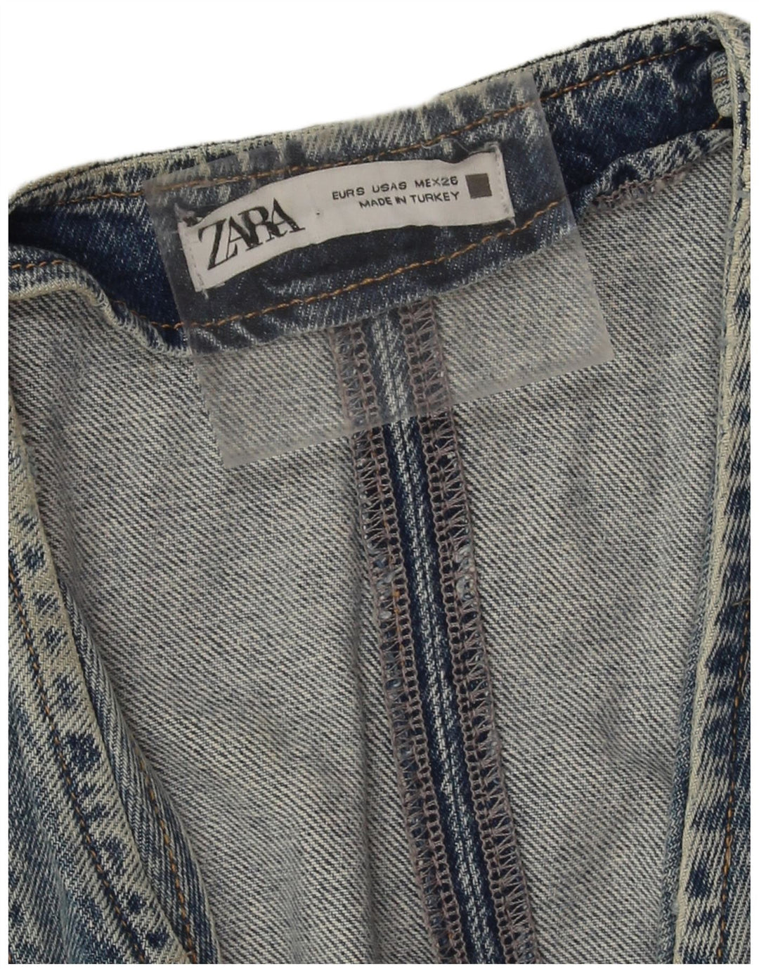 Zara Womens Denim Waistcoat UK 10 Small Blue Cotton