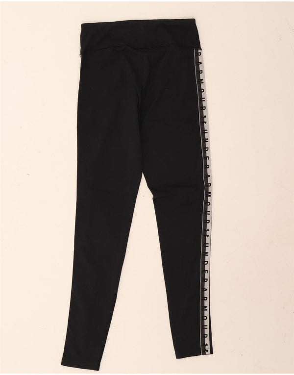 Under Armour Womens Heat Gear Graphic Leggings UK 8 Small  Black Cotton