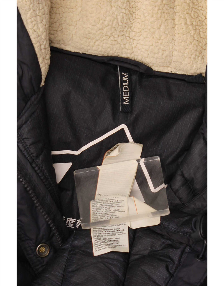Superdry Womens Hooded Padded Jacket UK 14 Medium Navy Blue Nylon