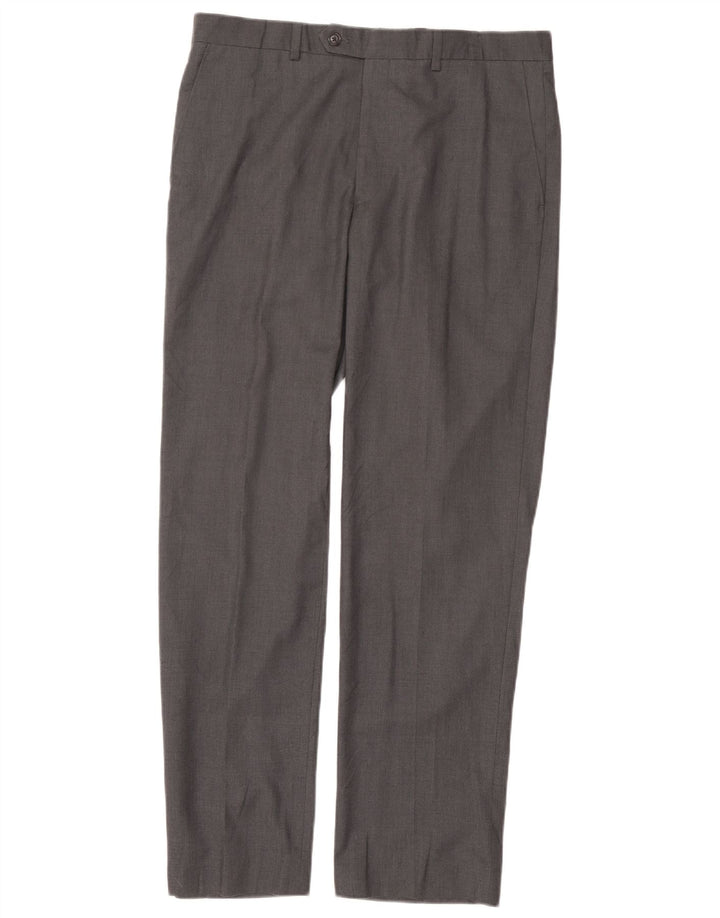 RALPH LAUREN Mens Straight Suit Trousers W34 L32 Grey Polyester