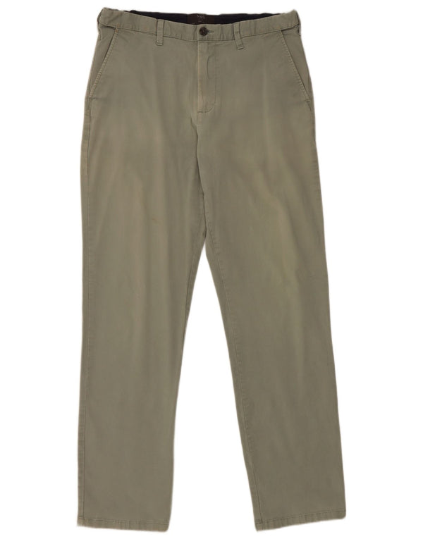 Marks & Spencer Womens Regular Chino Trousers W34 L33 Green Cotton