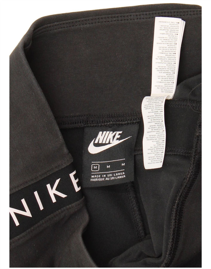 Nike Womens Graphic Sport Shorts UK 12 Medium  Black Cotton