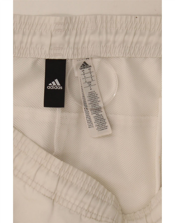ADIDAS Mens Graphic Sport Shorts Small  White Polyester Vintage Adidas and Second-Hand Adidas from Messina Hembry 