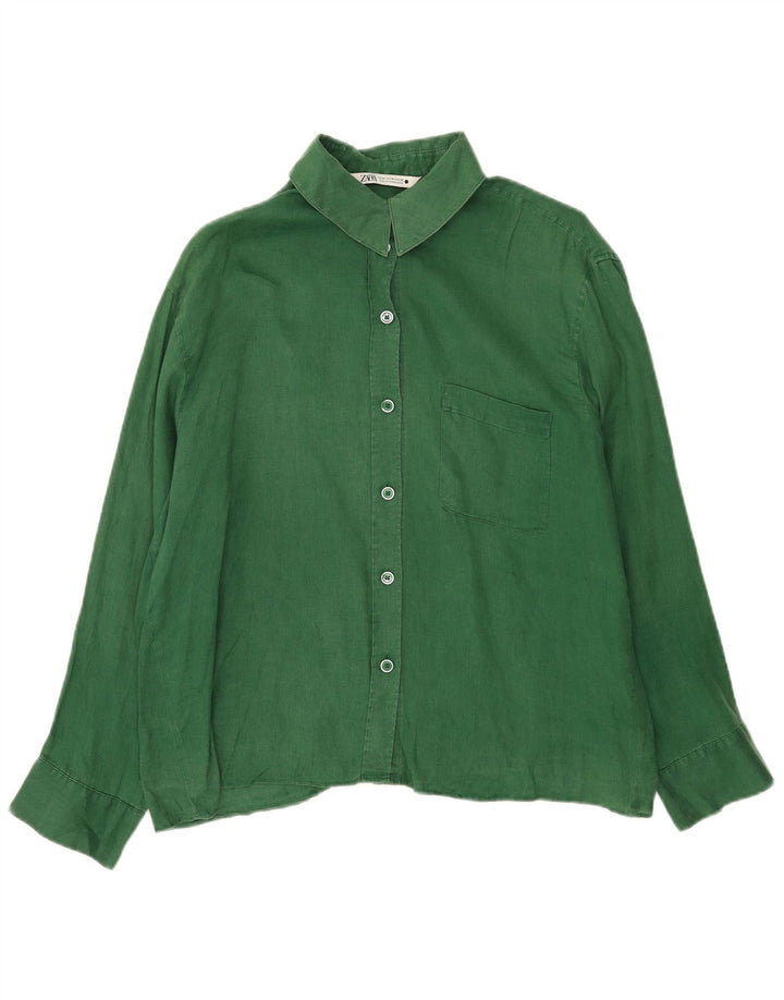 Zara Womens Oversized Shirt UK 14 Medium Green