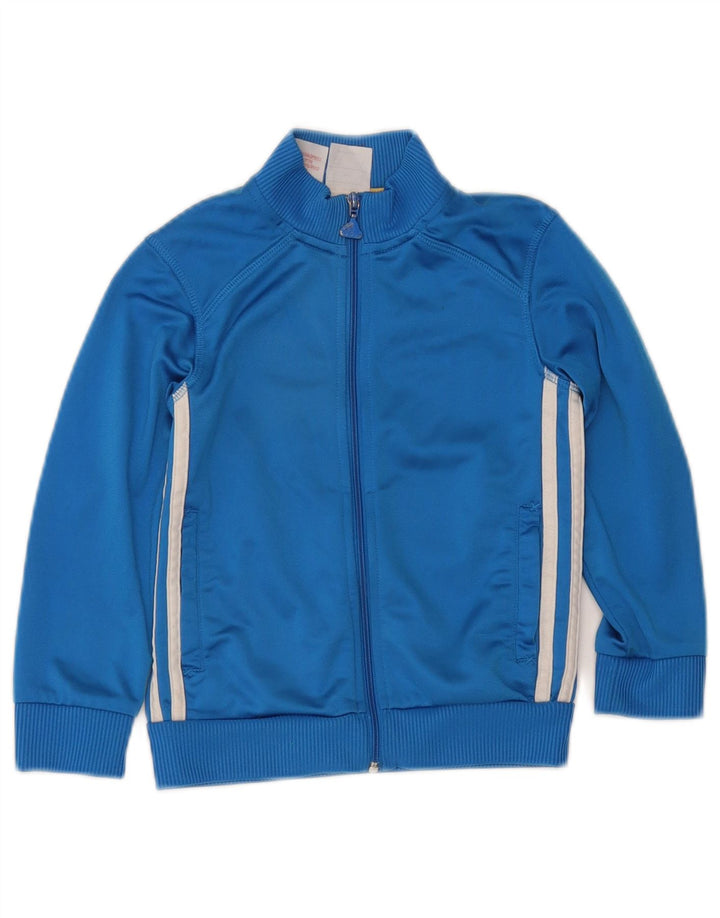 Adidas Boys Tracksuit Top Jacket 5-6 Years Blue Polyester