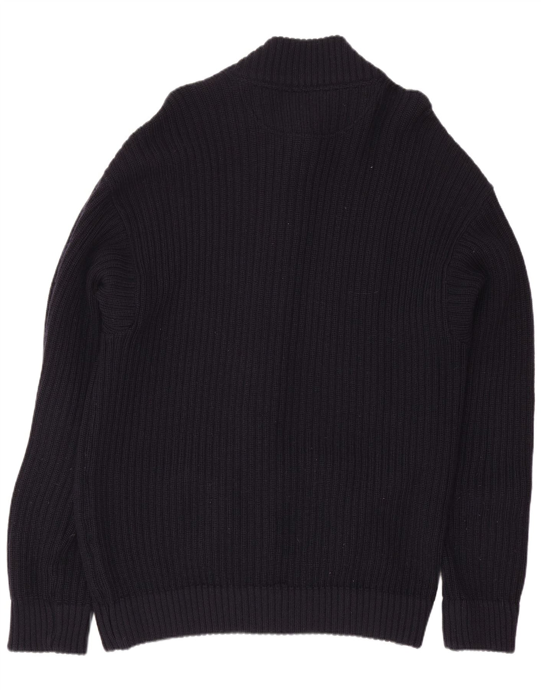 Sea & Sky Mens Cardigan Sweater Large Navy Blue Wool