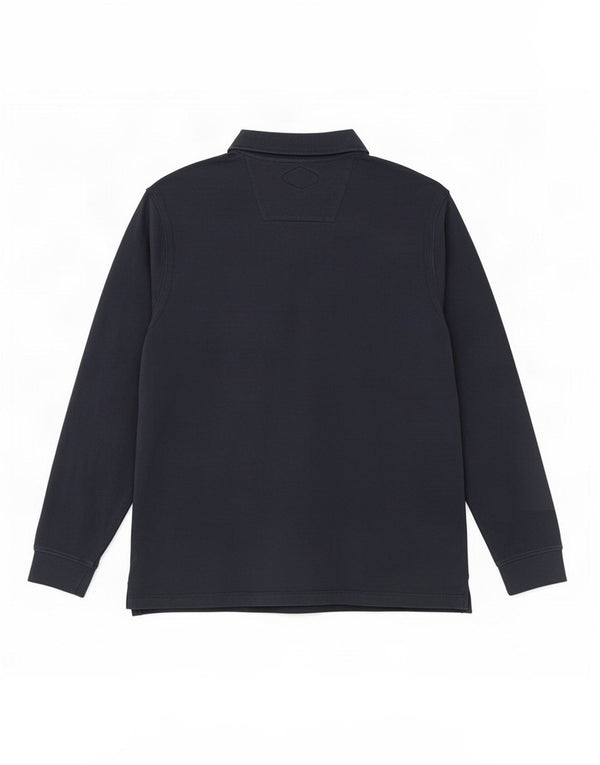 Mantaray Mens Long Sleeve Polo Shirt 3XL Navy Blue Cotton