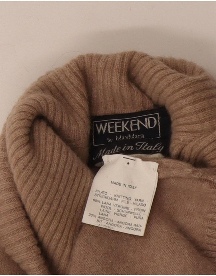 Max Mara Womens Weekend Roll Neck Jumper Sweater UK 12 Medium Beige