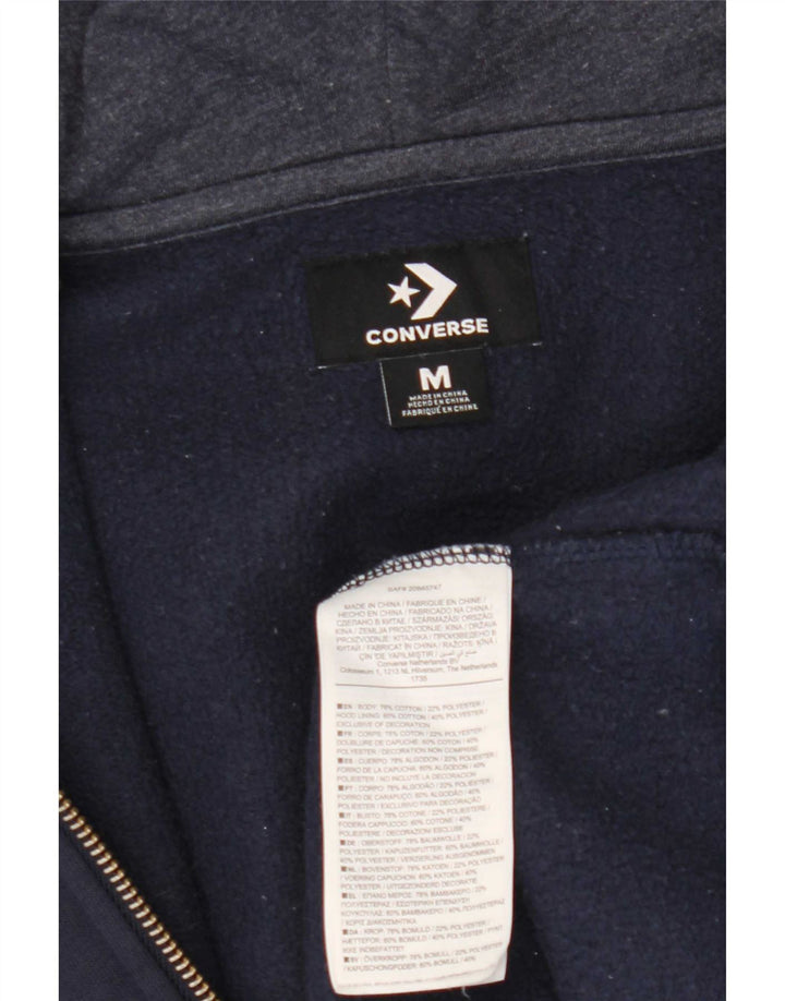 Converse Mens Zip Hoodie Sweater Medium Navy Blue Cotton