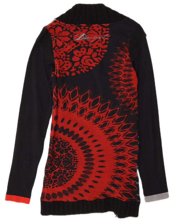 Desigual Womens Abstract Pattern Tunic Top UK 12 Medium Black
