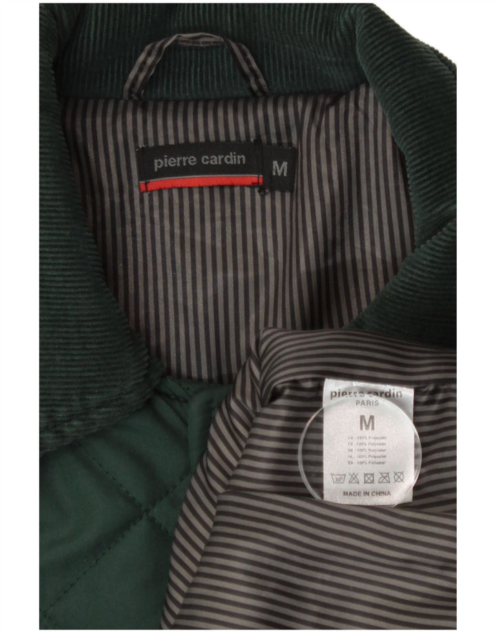 Pierre Cardin Mens Quilted Jacket UK 38 Medium Green Polyester