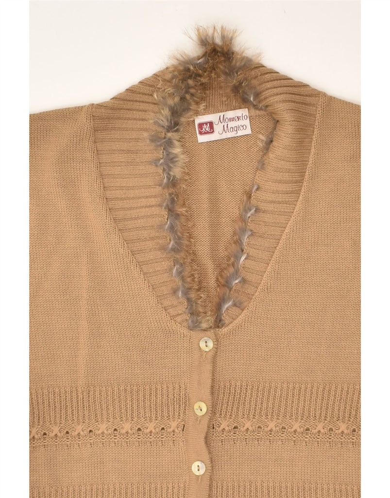 VINTAGE Womens Cardigan Sweater UK 14 Large Brown | Vintage Vintage | Thrift | Second-Hand Vintage | Used Clothing | Messina Hembry 