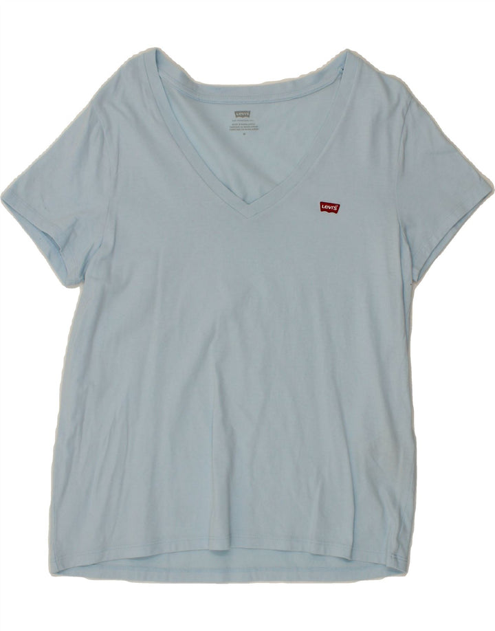 LEVI'S Womens T-Shirt Top UK 12 Medium Blue Cotton Vintage Levi's and Second-Hand Levi's from Messina Hembry 