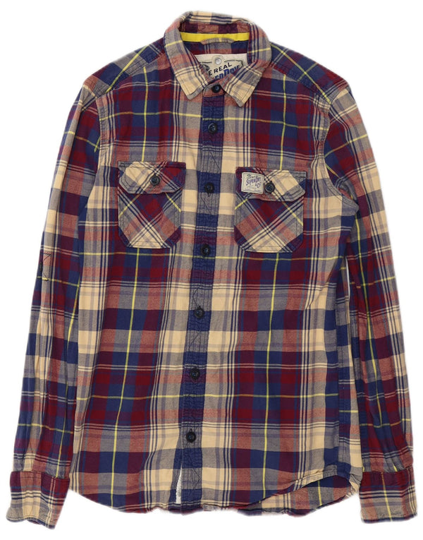 Superdry Mens Flannel Shirt Small Multicoloured Check Cotton