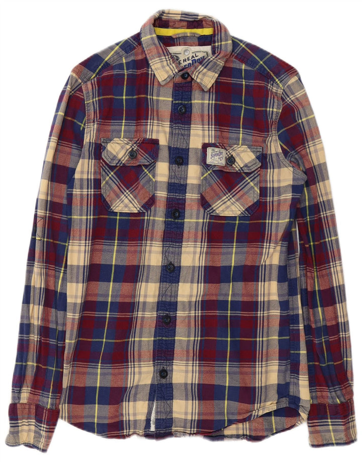 Superdry Mens Flannel Shirt Small Multicoloured Check Cotton