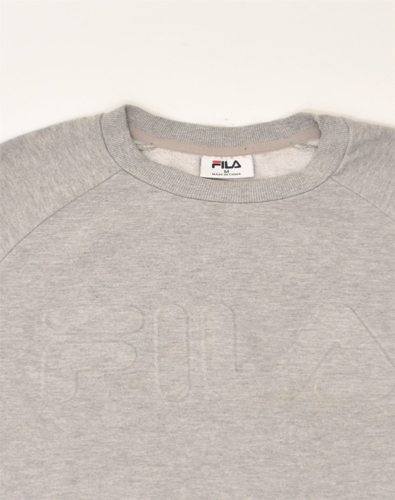 FILA Mens Sweatshirt Jumper Medium Grey Cotton | Vintage Fila | Thrift | Second-Hand Fila | Used Clothing | Messina Hembry 