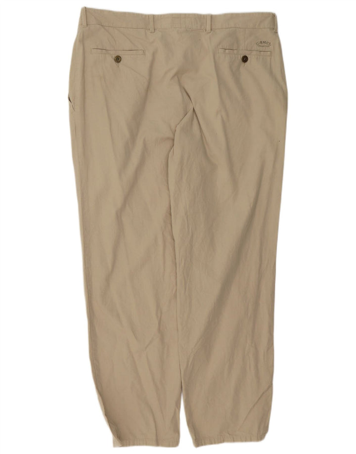 CAMEL ACTIVE Mens Pegged Suit Trousers W40 L30 Beige Cotton